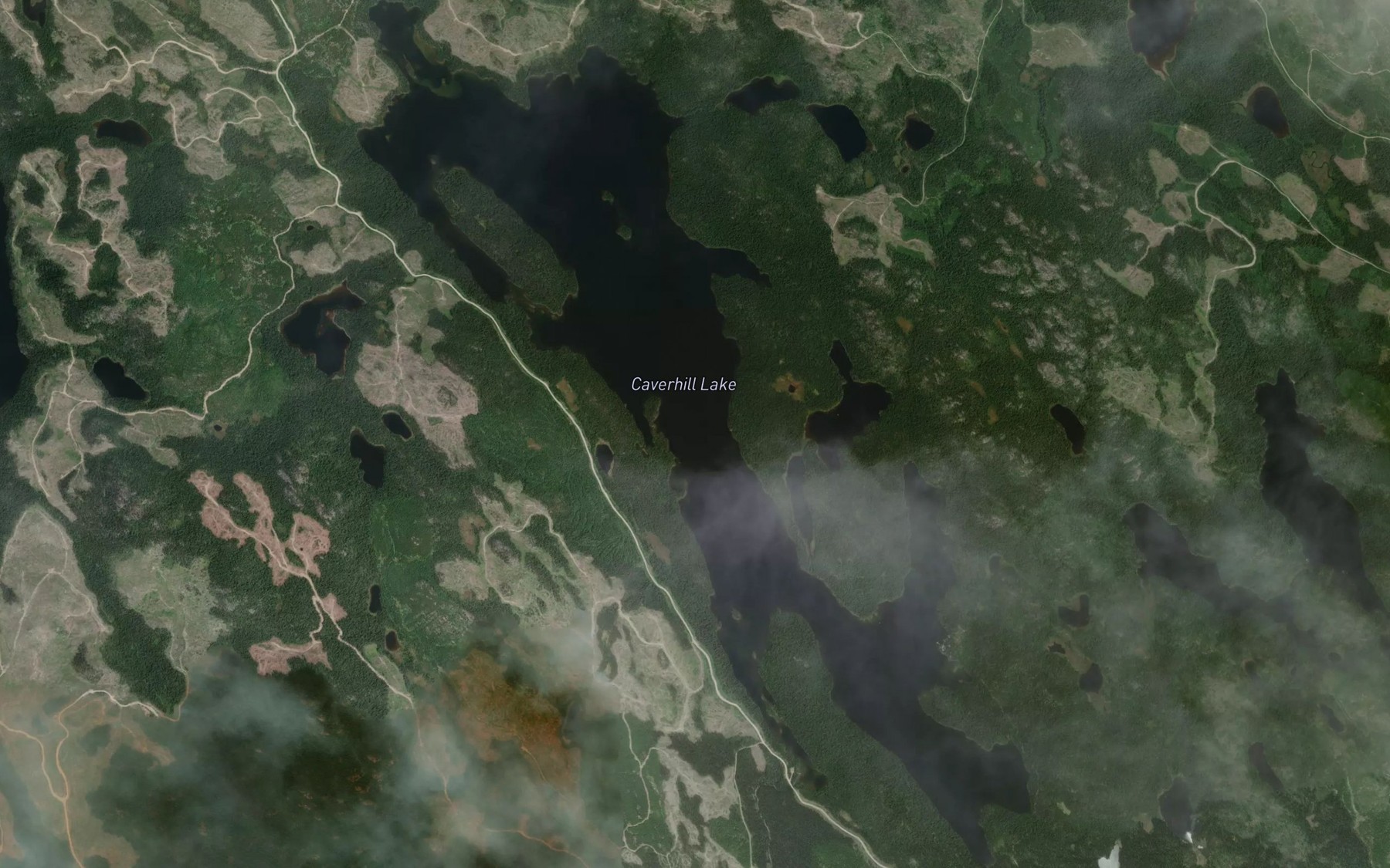 Satellite map of the Caverhill Lake