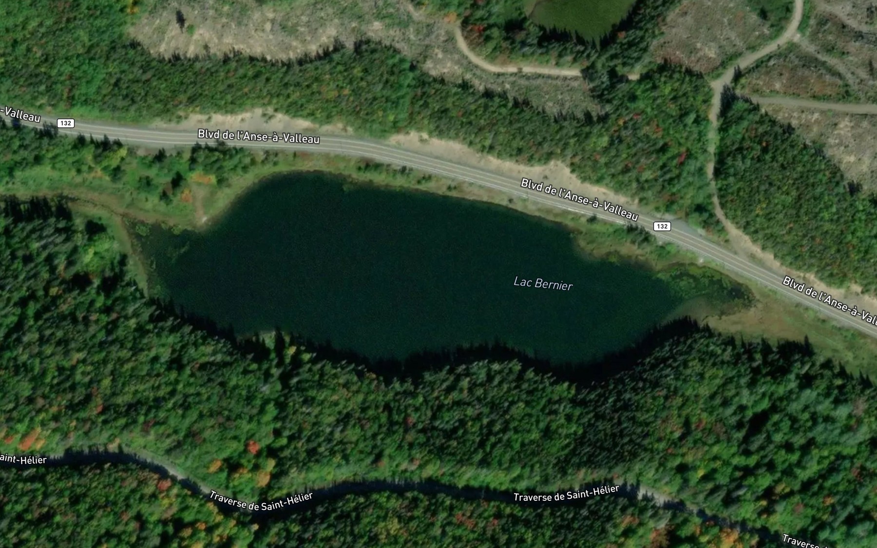 Satellite map of the Lac Bernier