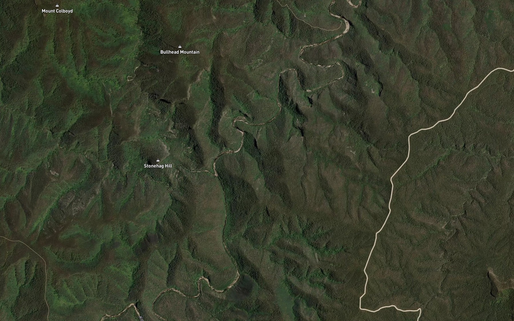 Satellite map of the Christys Creek