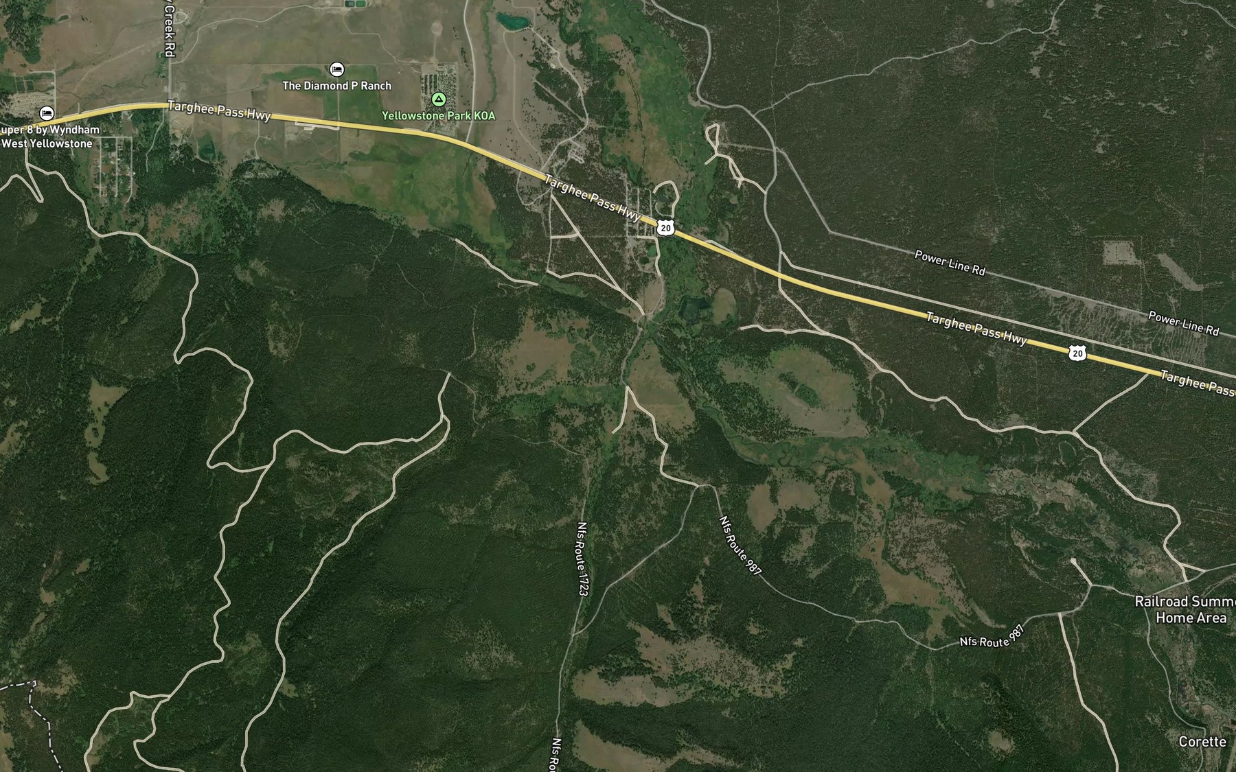 Satellite map of the West Fork Cream Creek