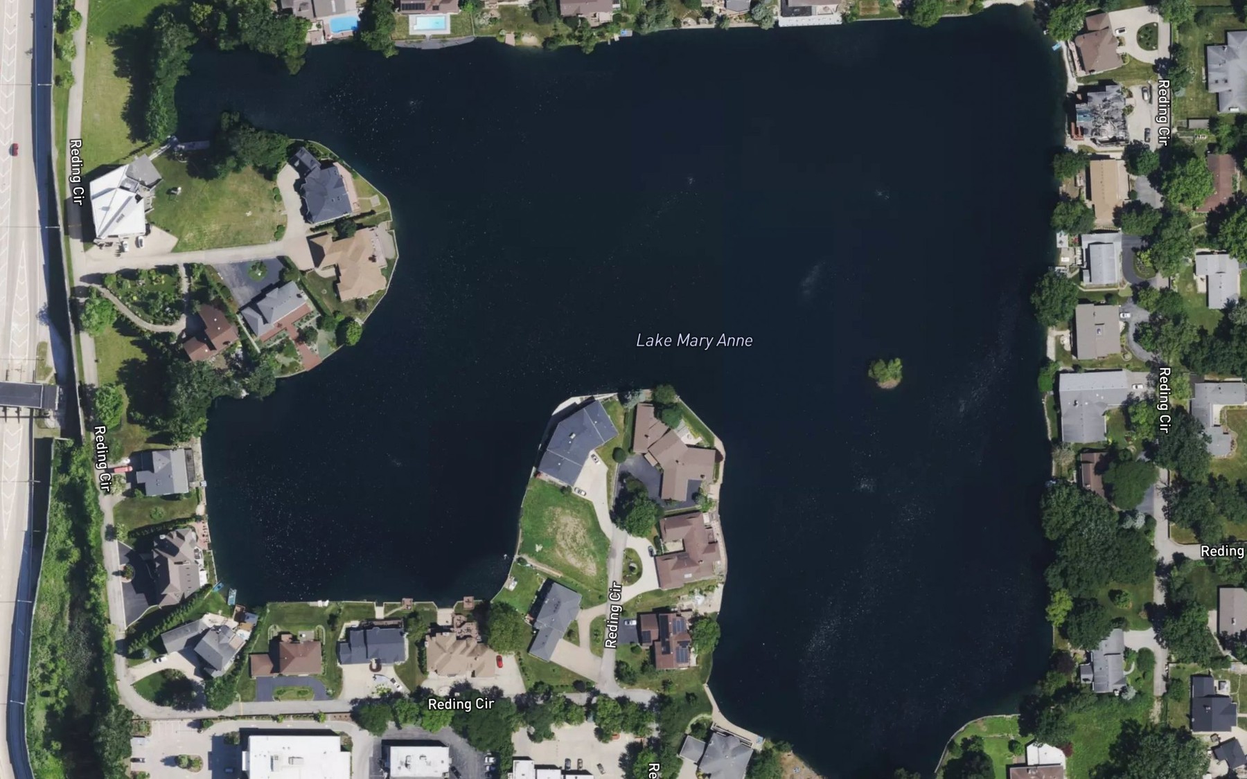 Satellite map of the Lake Mary Anne