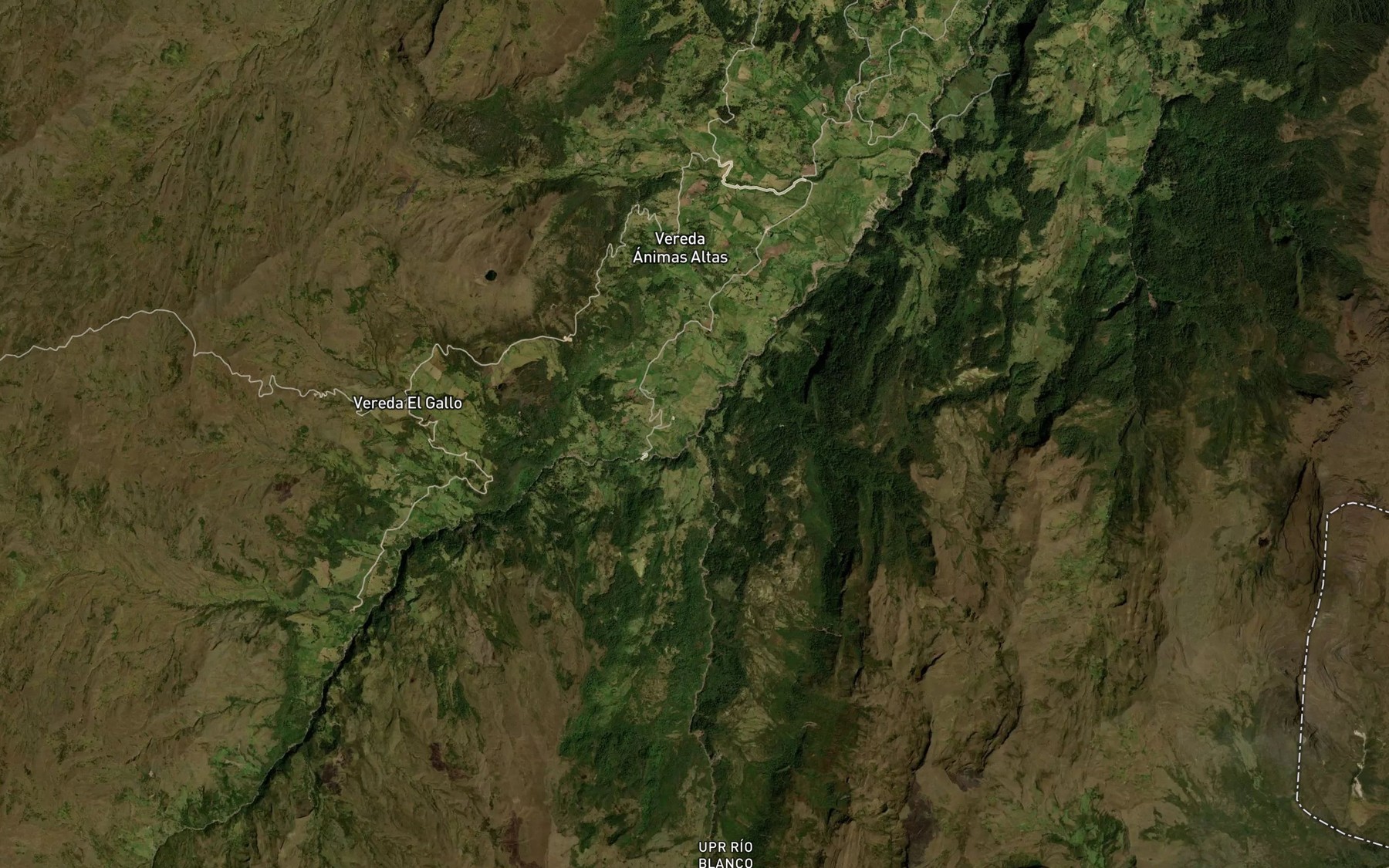 Satellite map of the Quebrada Los Caquezas