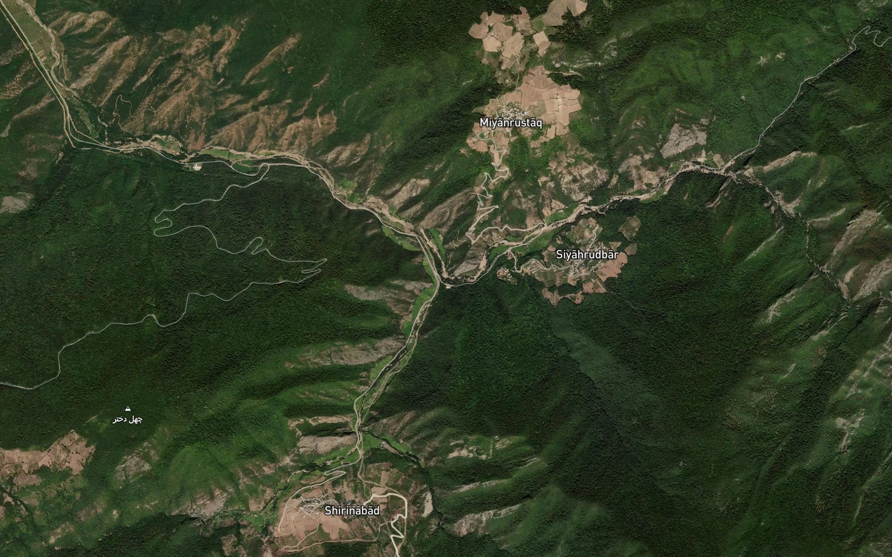 Satellite map of the Rudkhaneh-ye Siah Rudbar