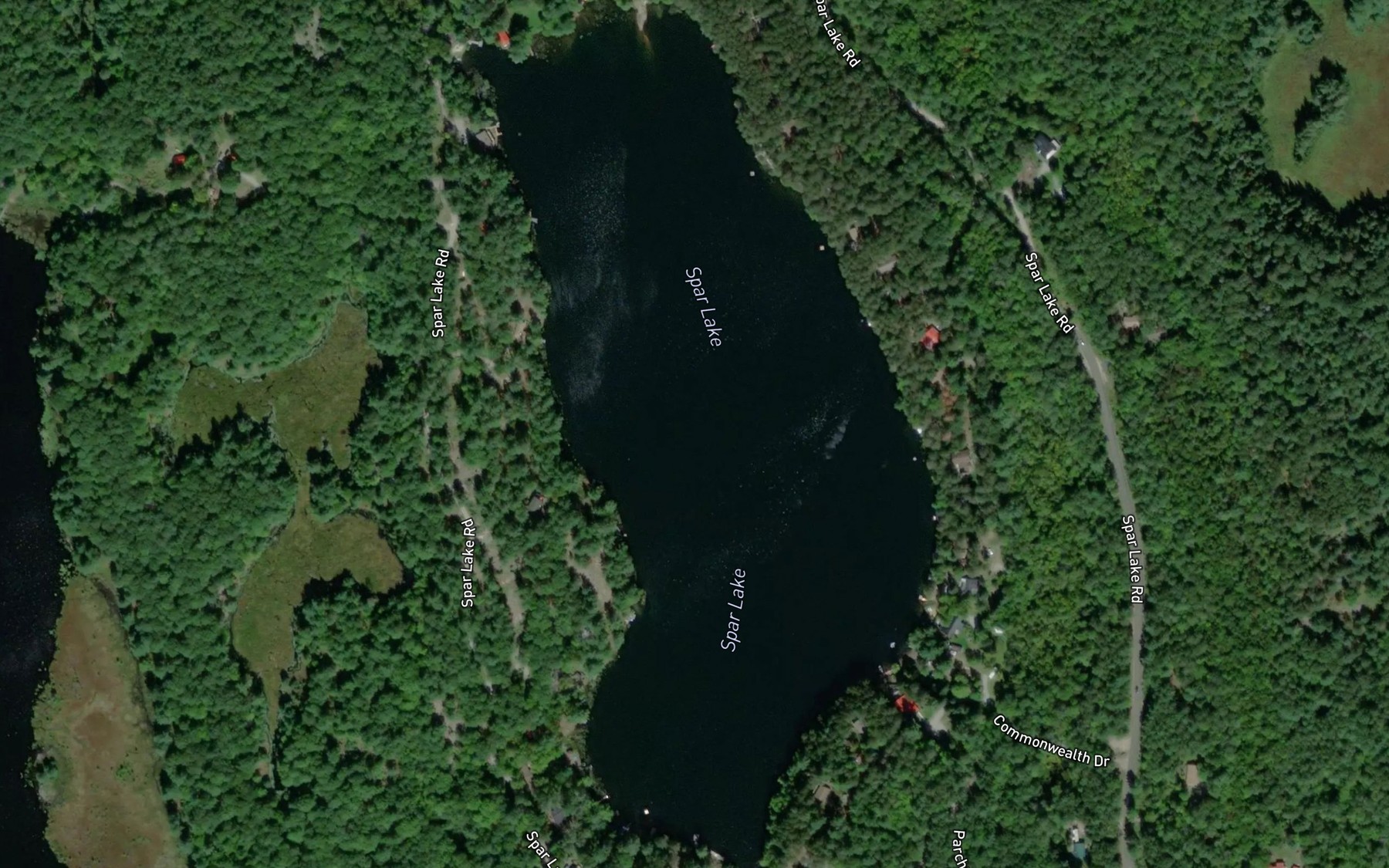 Satellite map of the Spar Lake