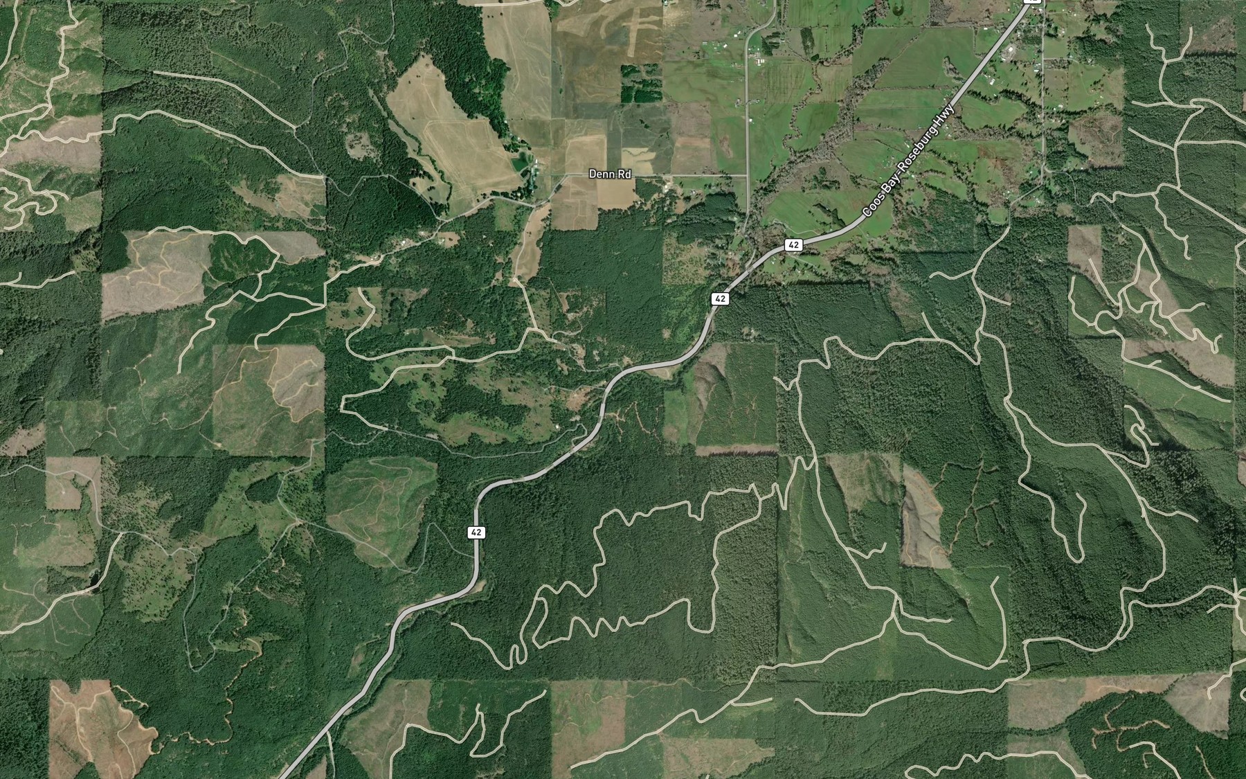 Satellite map of the Holmes Creek