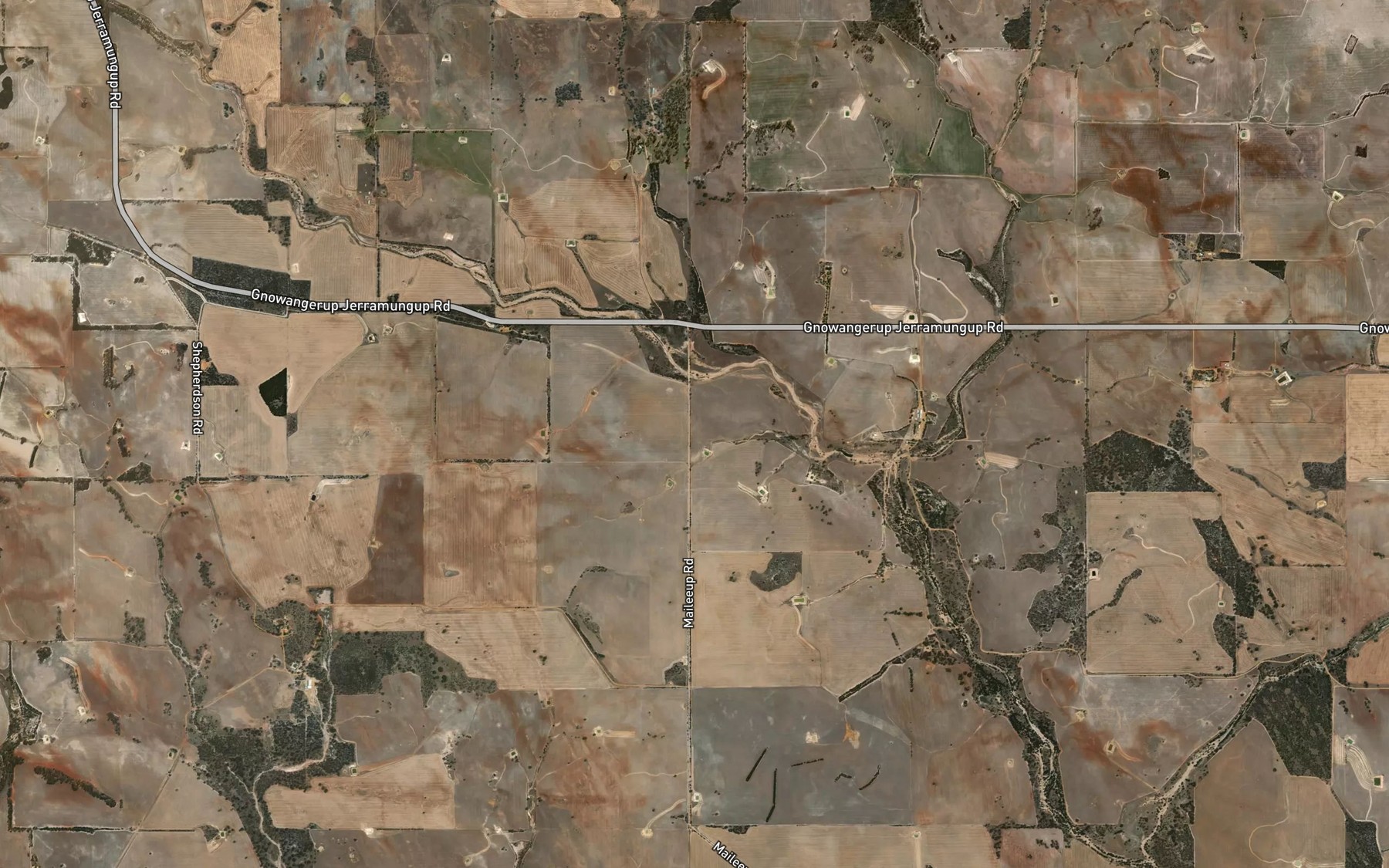 Satellite map of the Allen Creek