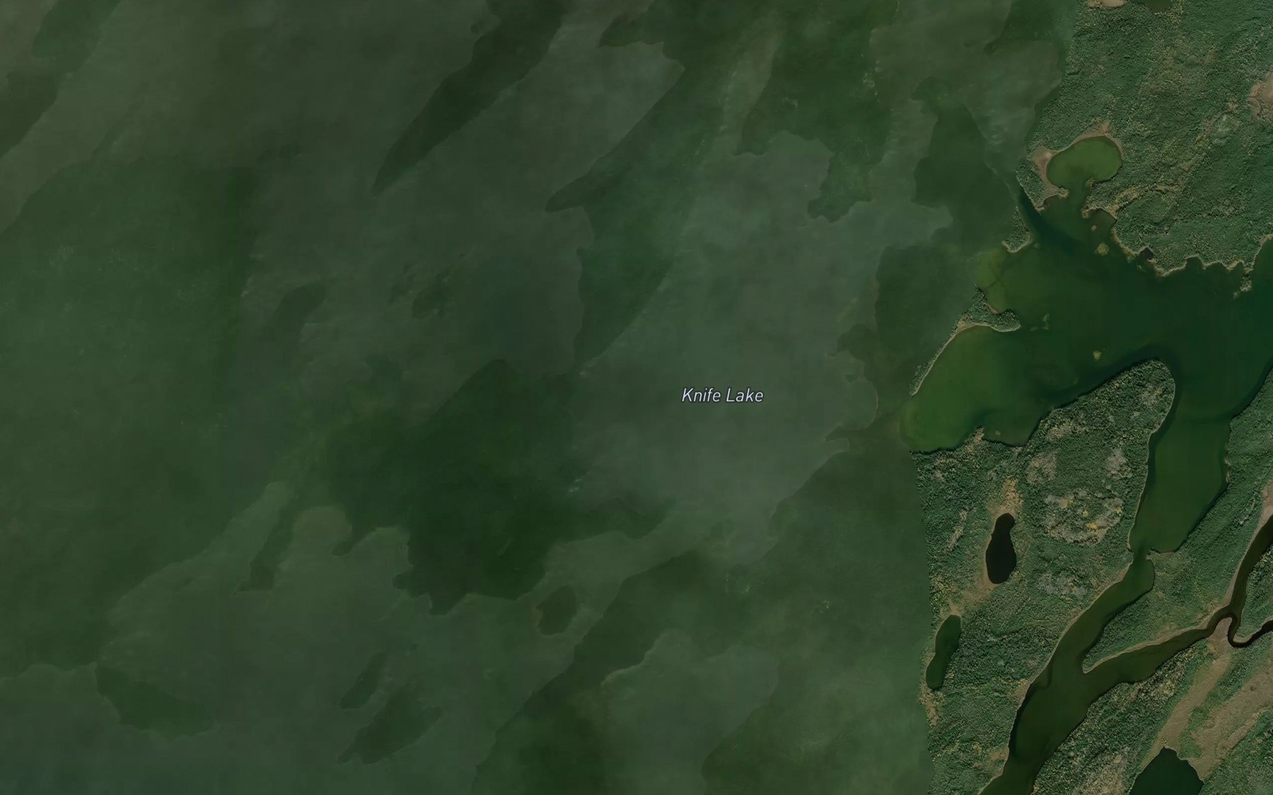 Satellite map of the Knife Lake