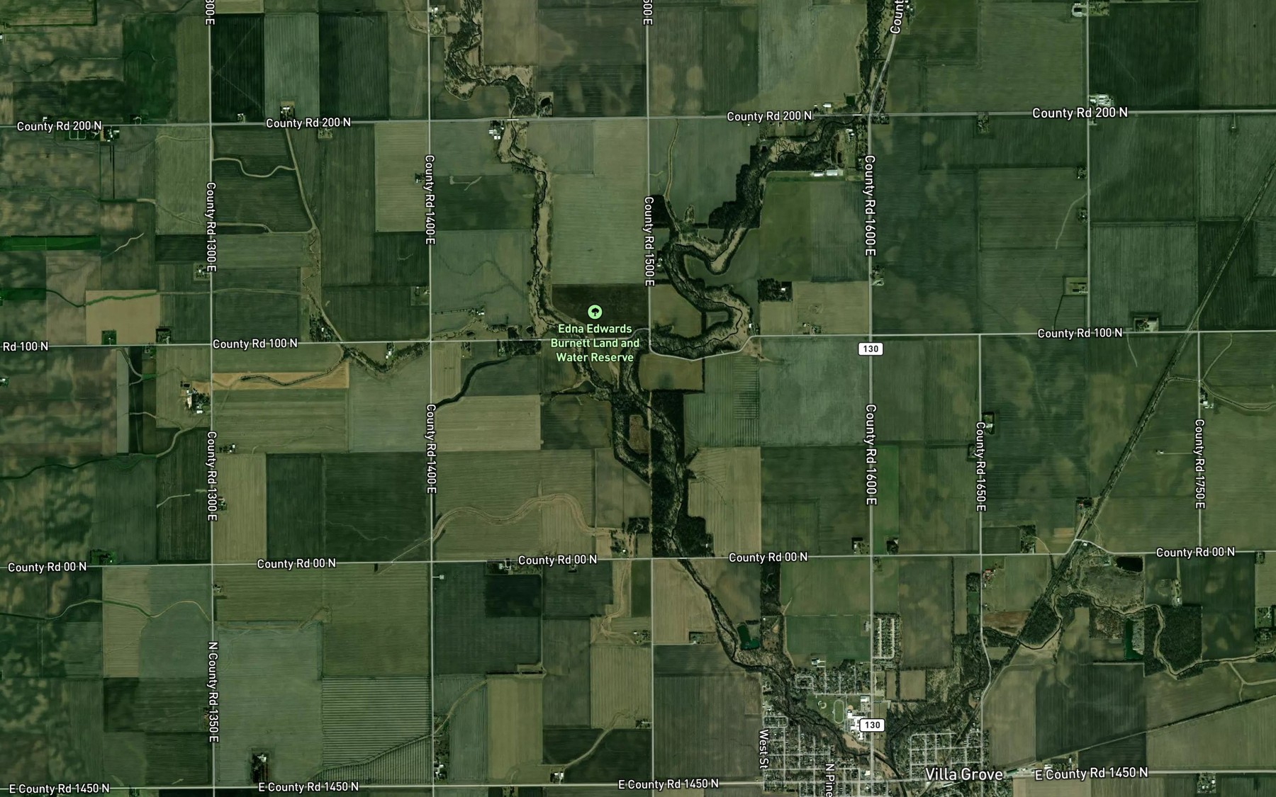 Satellite map of the East Branch Embarras River