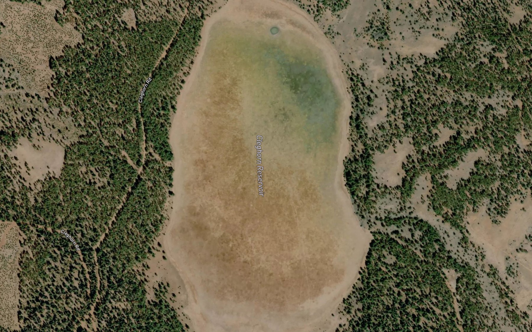 Satellite map of the Cleghorn Reservoir