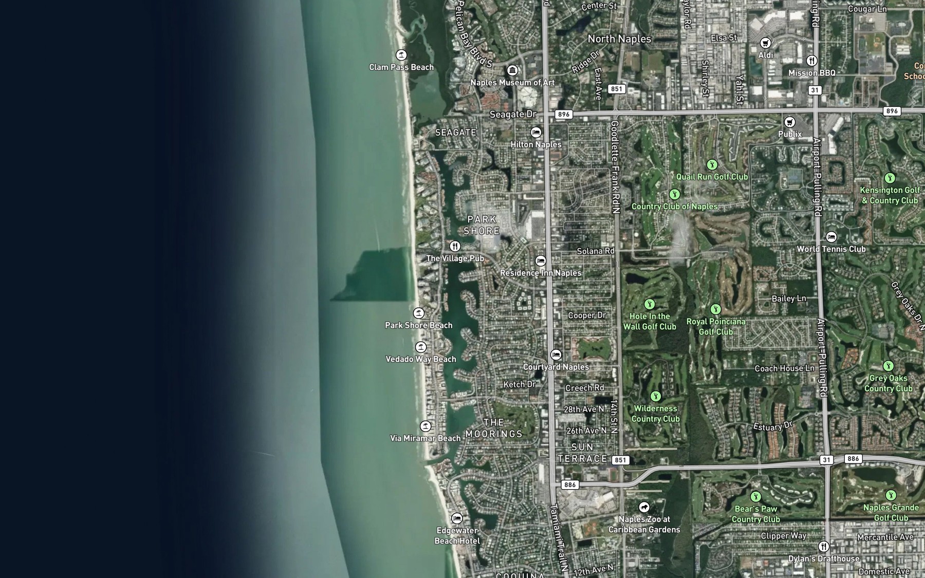 Satellite map of the Inner Doctors Bay