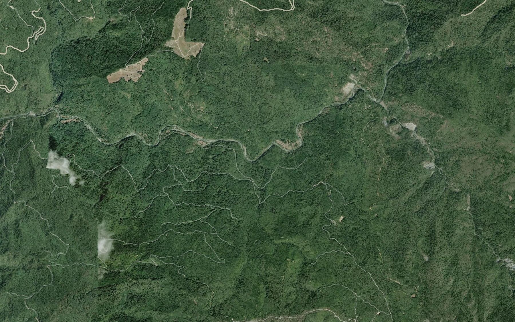 Satellite map of the Coyote Creek