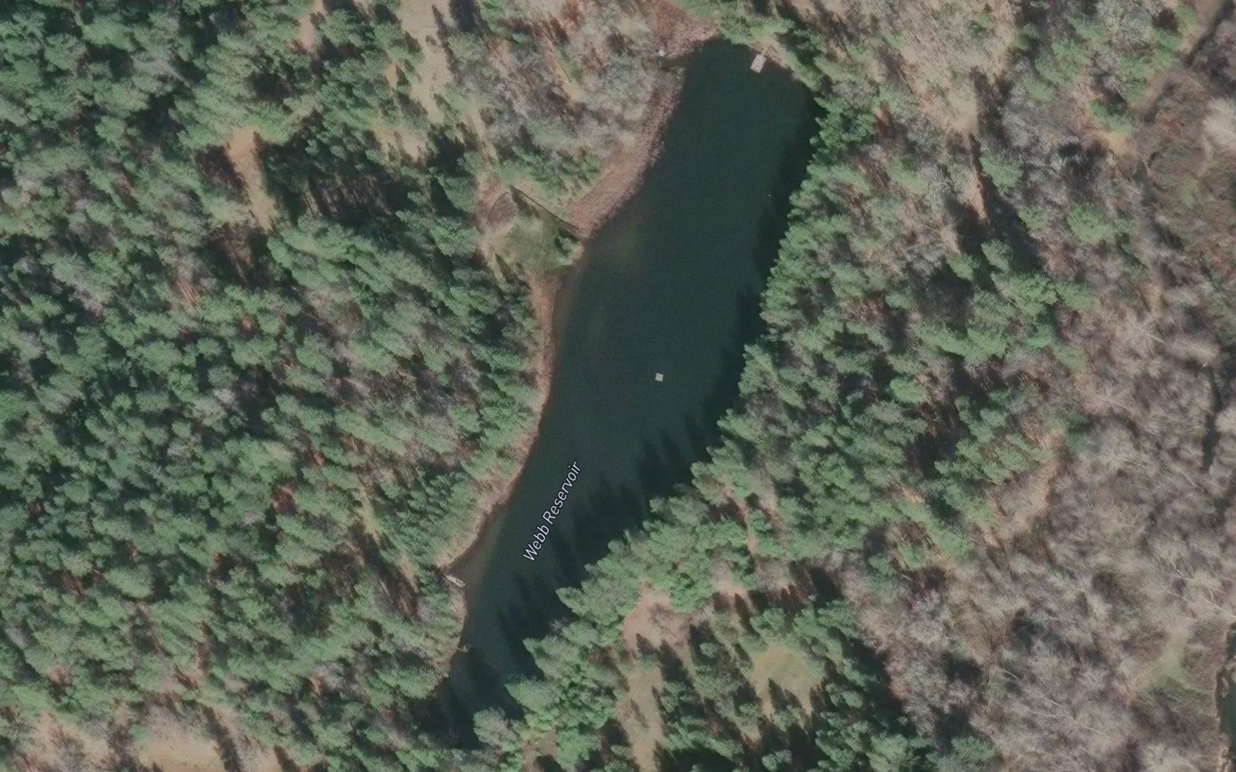 Satellite map of the Webb Reservoir