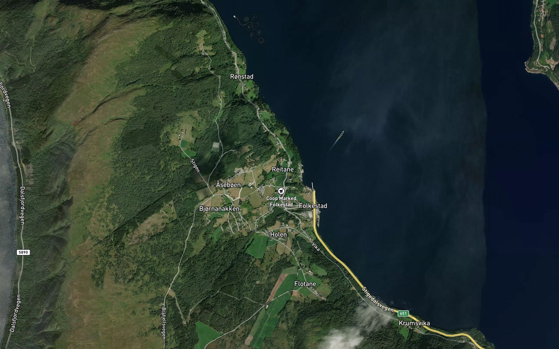 Satellite map of the Bor-elva