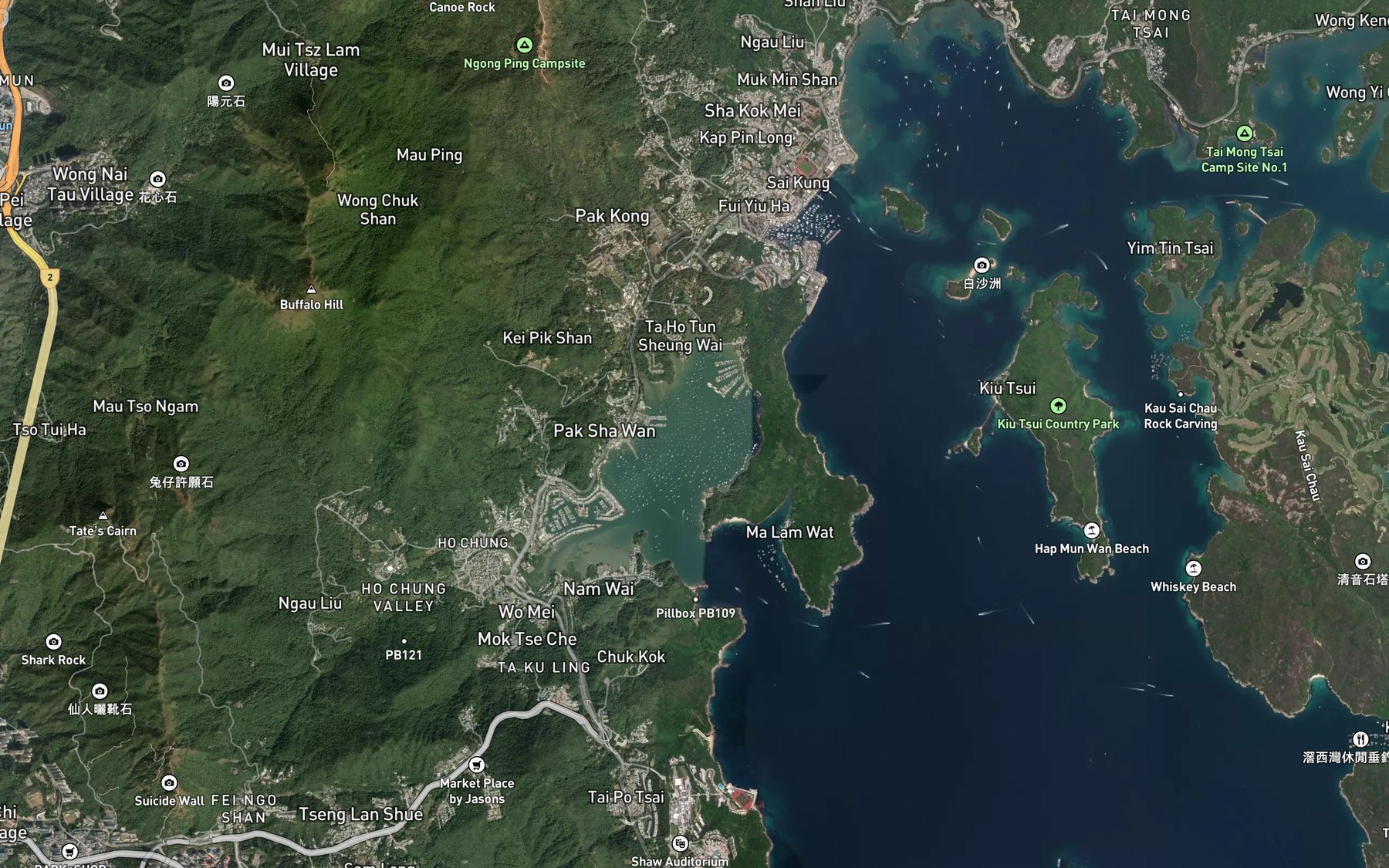 Satellite map of the Hebe Haven