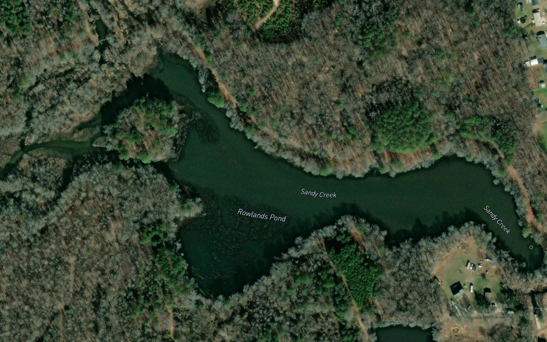 Satellite map of the Roland Pond