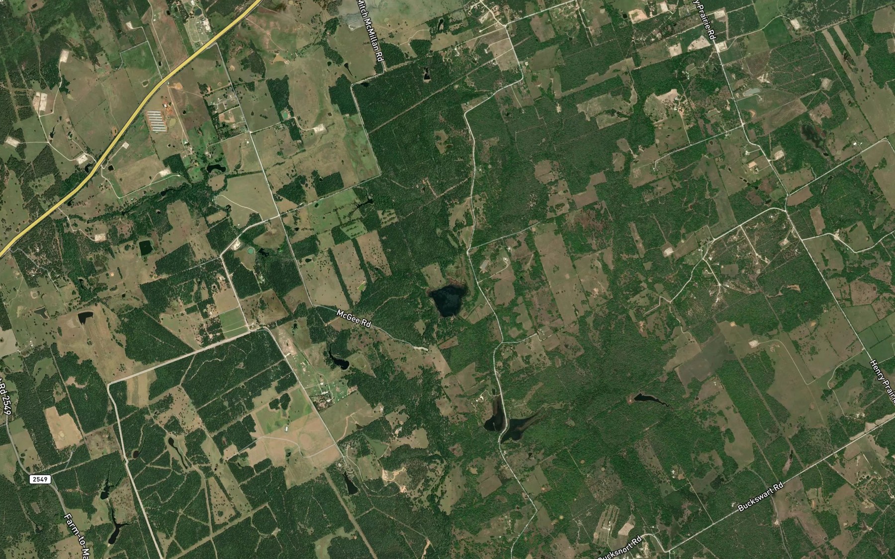 Satellite map of the Duck Pond Branch