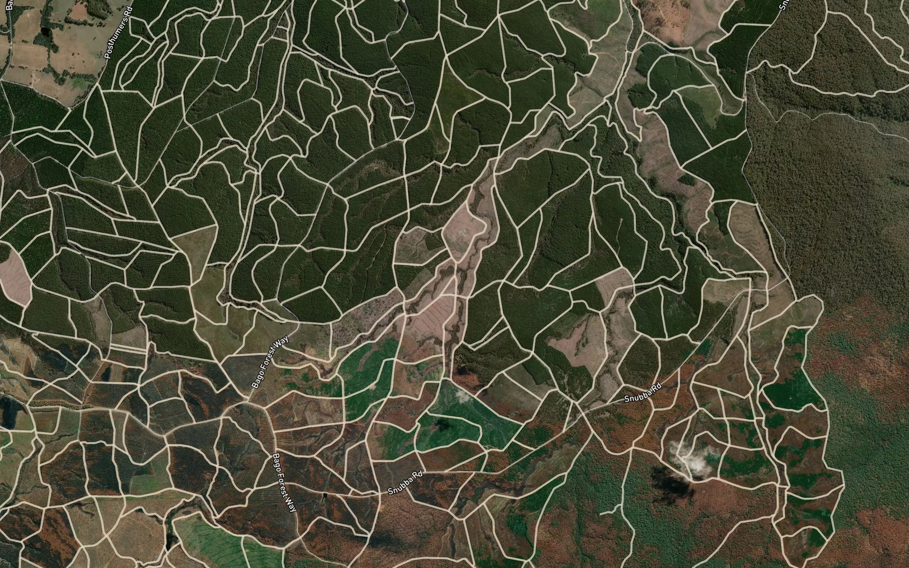 Satellite map of the Wild Duck Gully