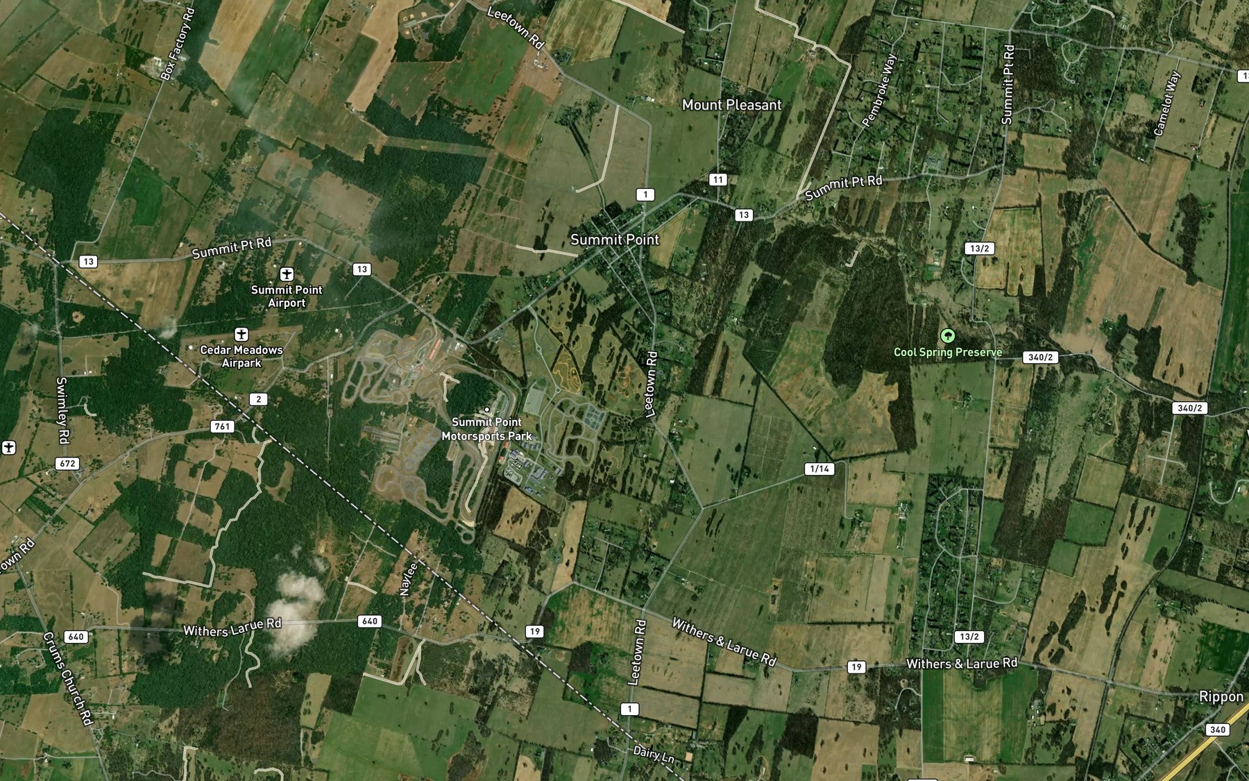 Satellite map of the Head Spring