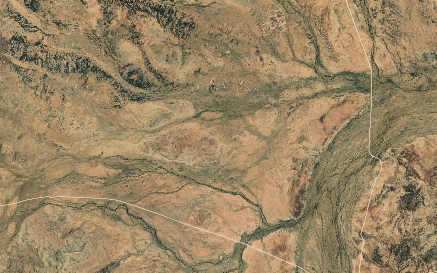 Satellite map of the Maryella Creek