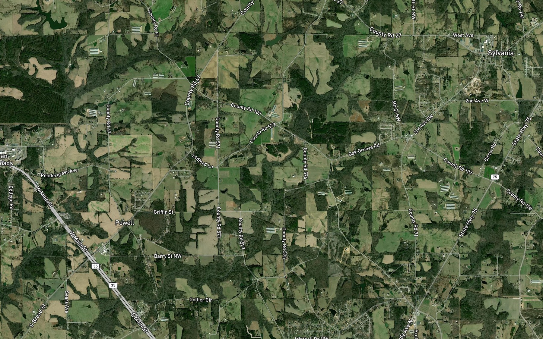 Satellite map of the Clark Branch