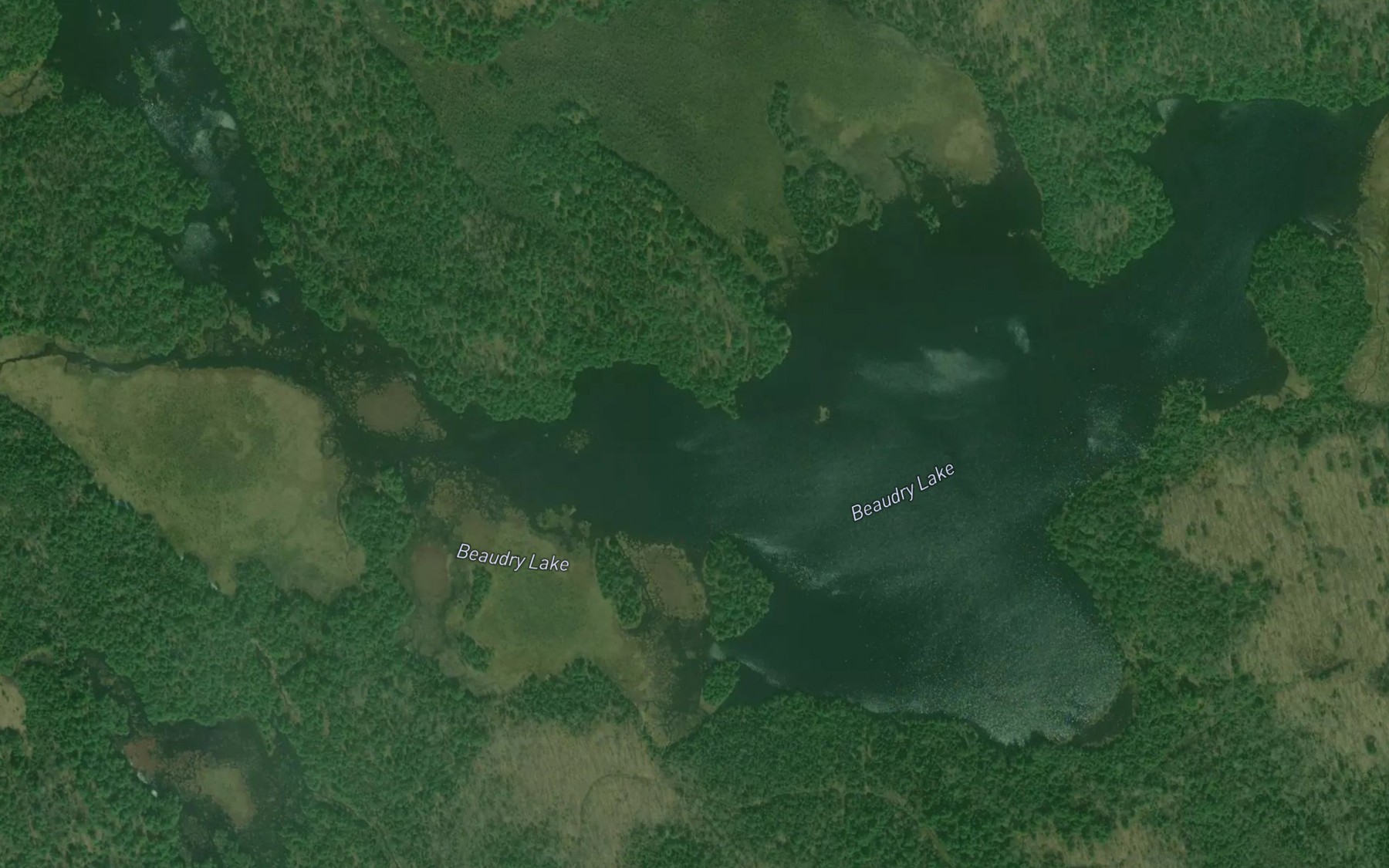 Satellite map of the Beaudry Lake