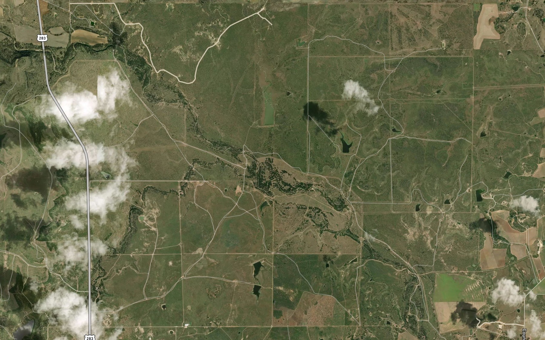 Satellite map of the Crooked Creek