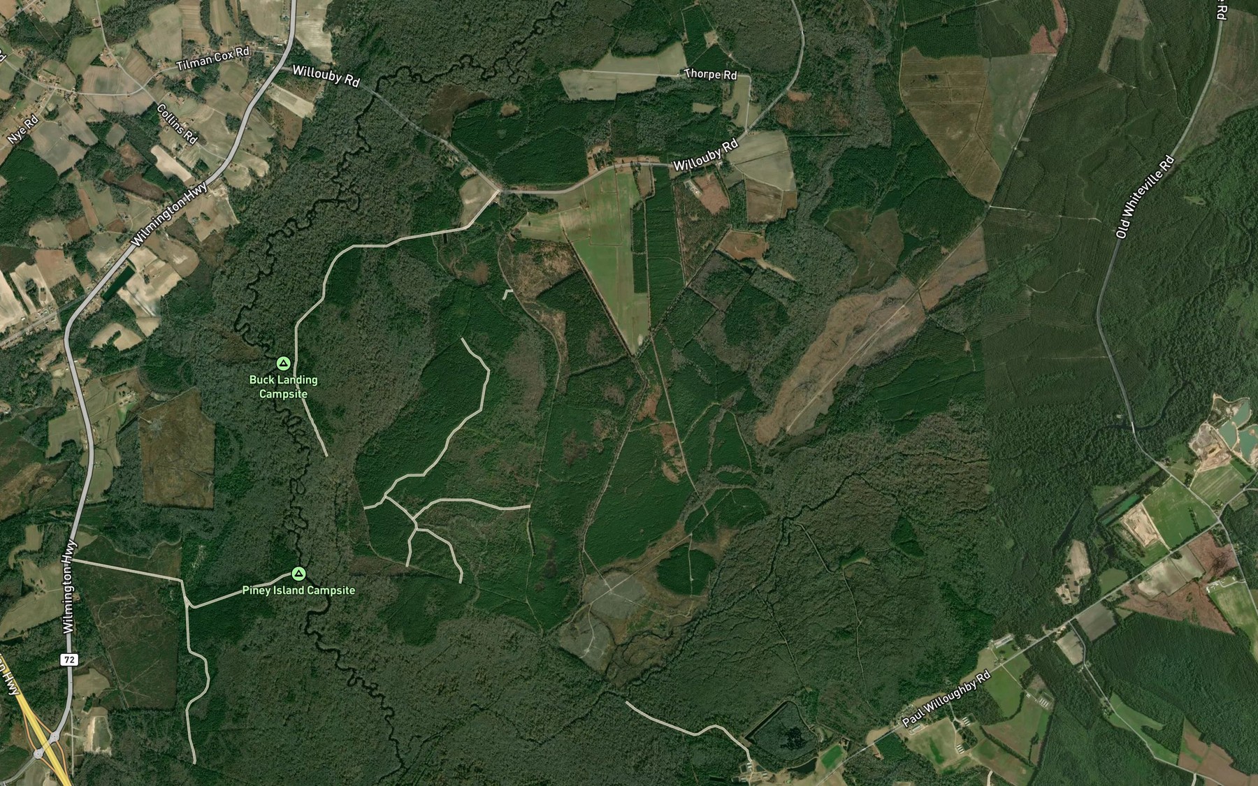 Satellite map of the Willoughby Canal