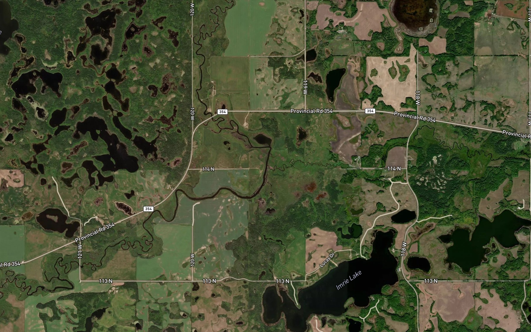Satellite map of the Clear Creek