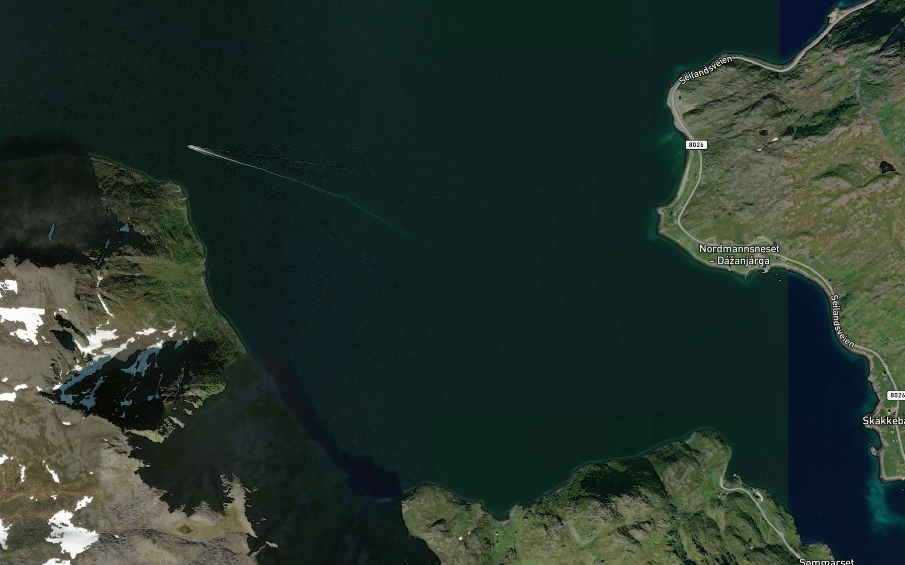 Satellite map of the Honsebyfjorden