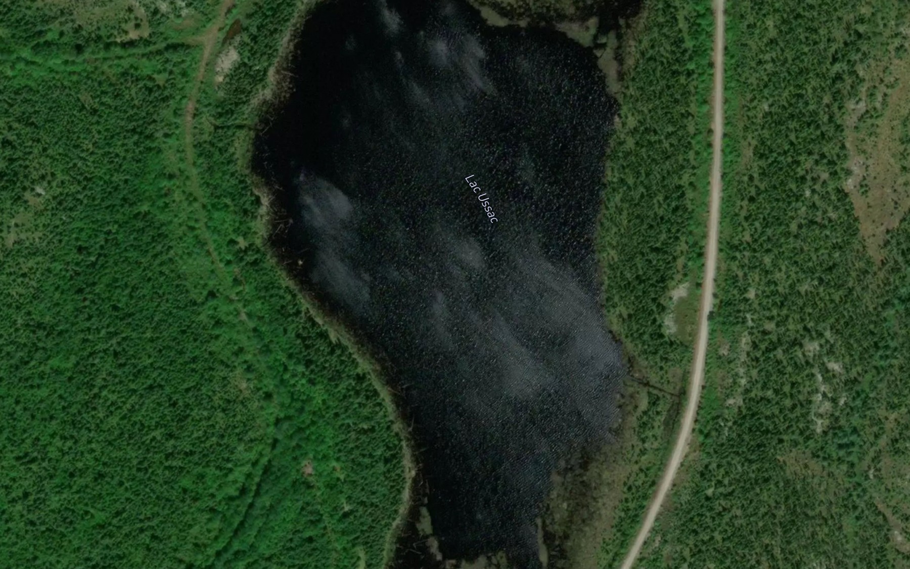 Satellite map of the Lac Ussac