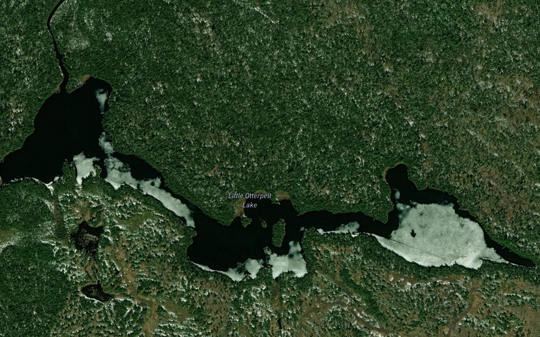 Satellite map of the Little Otterpelt Lake