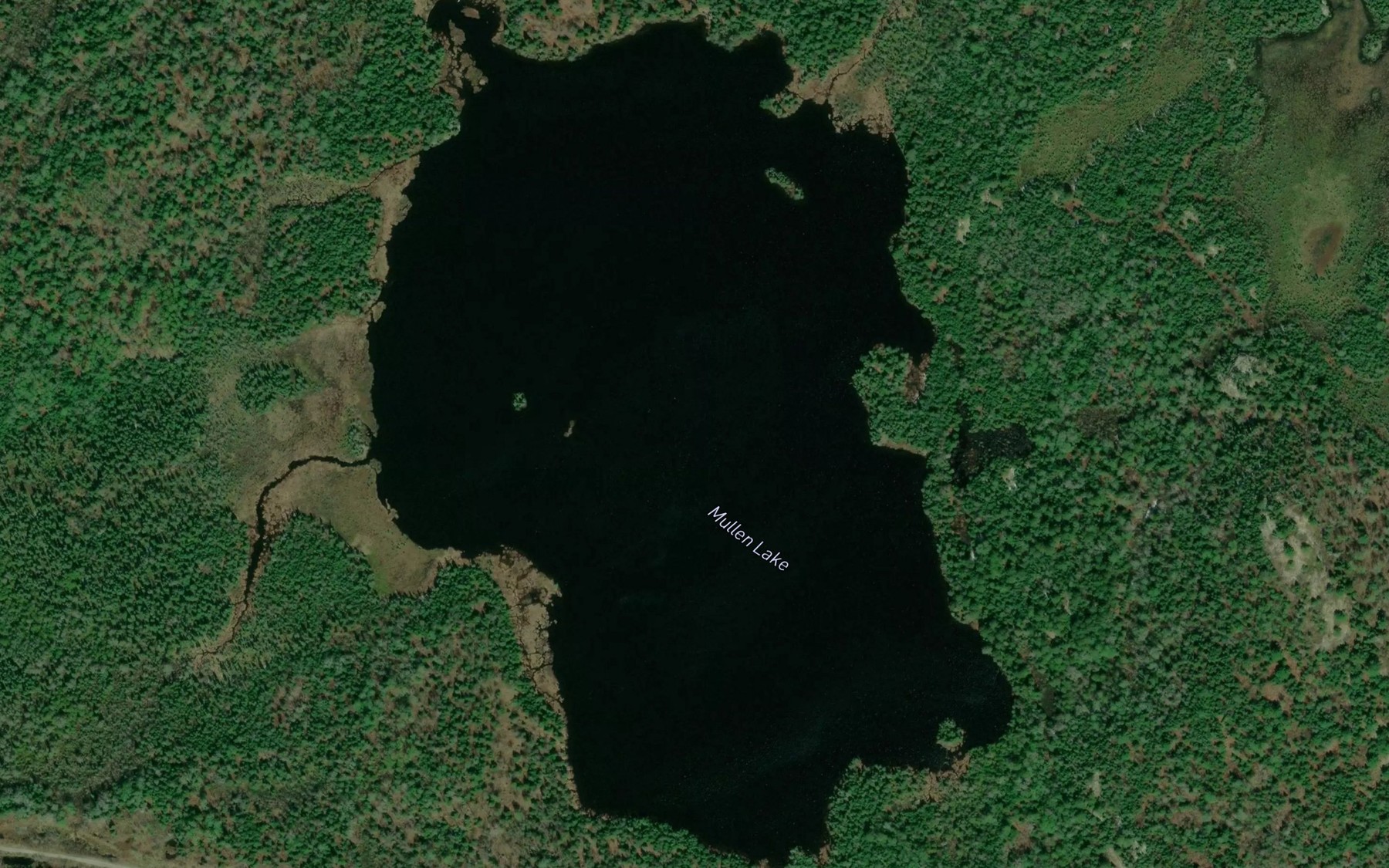 Satellite map of the Mullen Lake