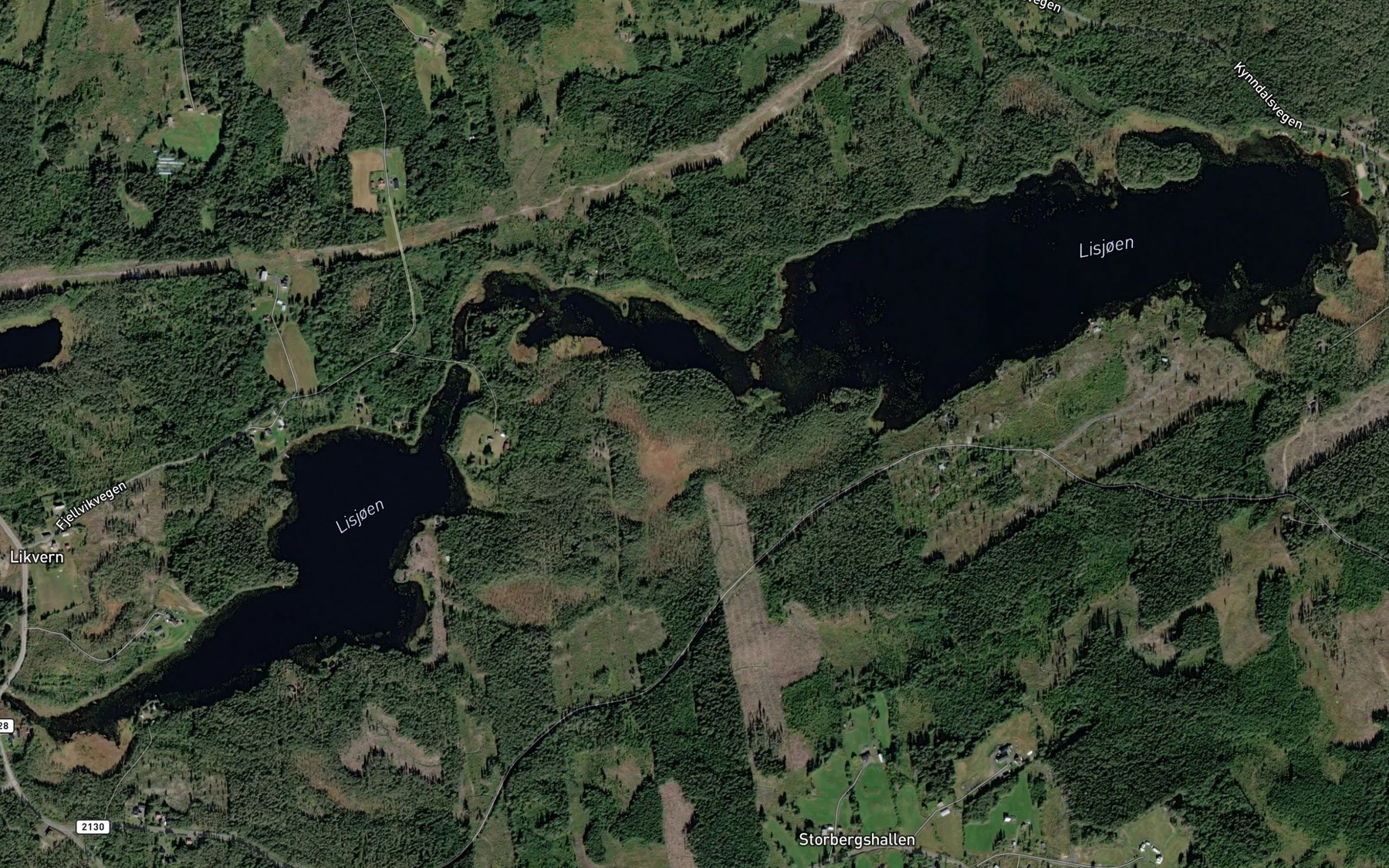 Satellite map of the Lisjoen