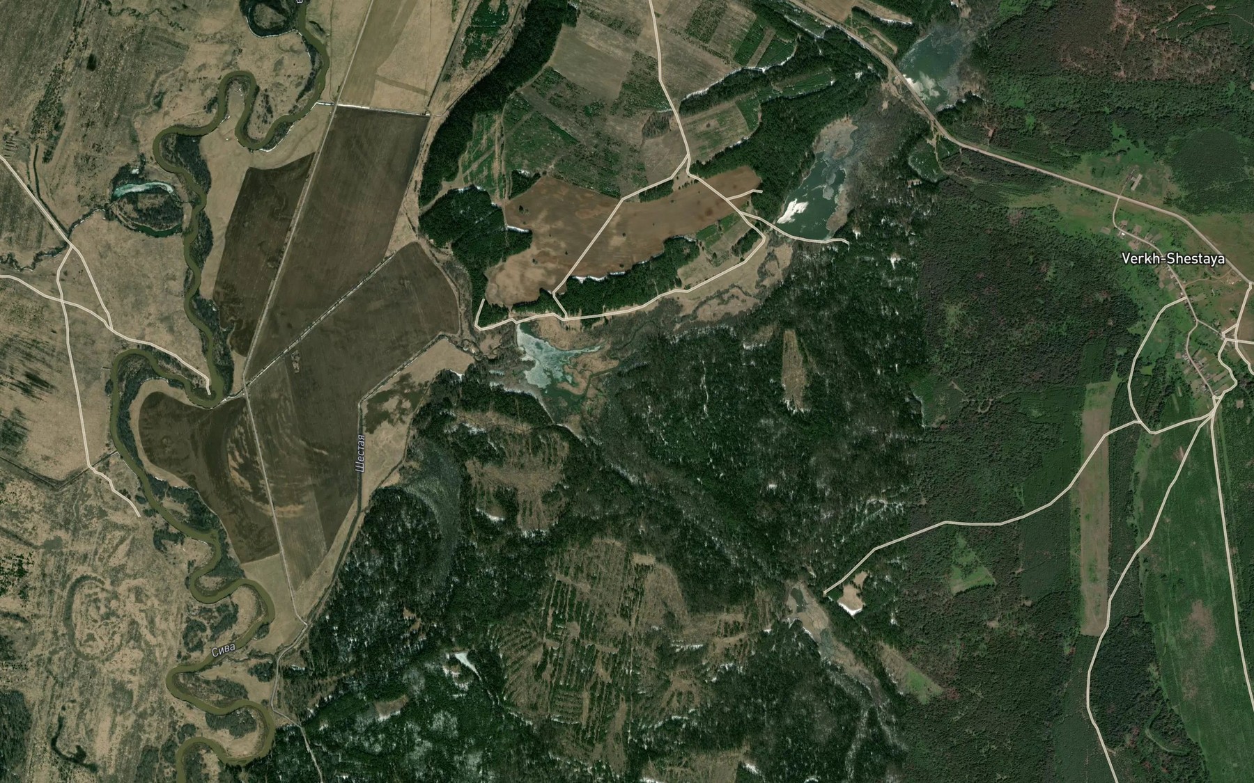 Satellite map of the Shestaya