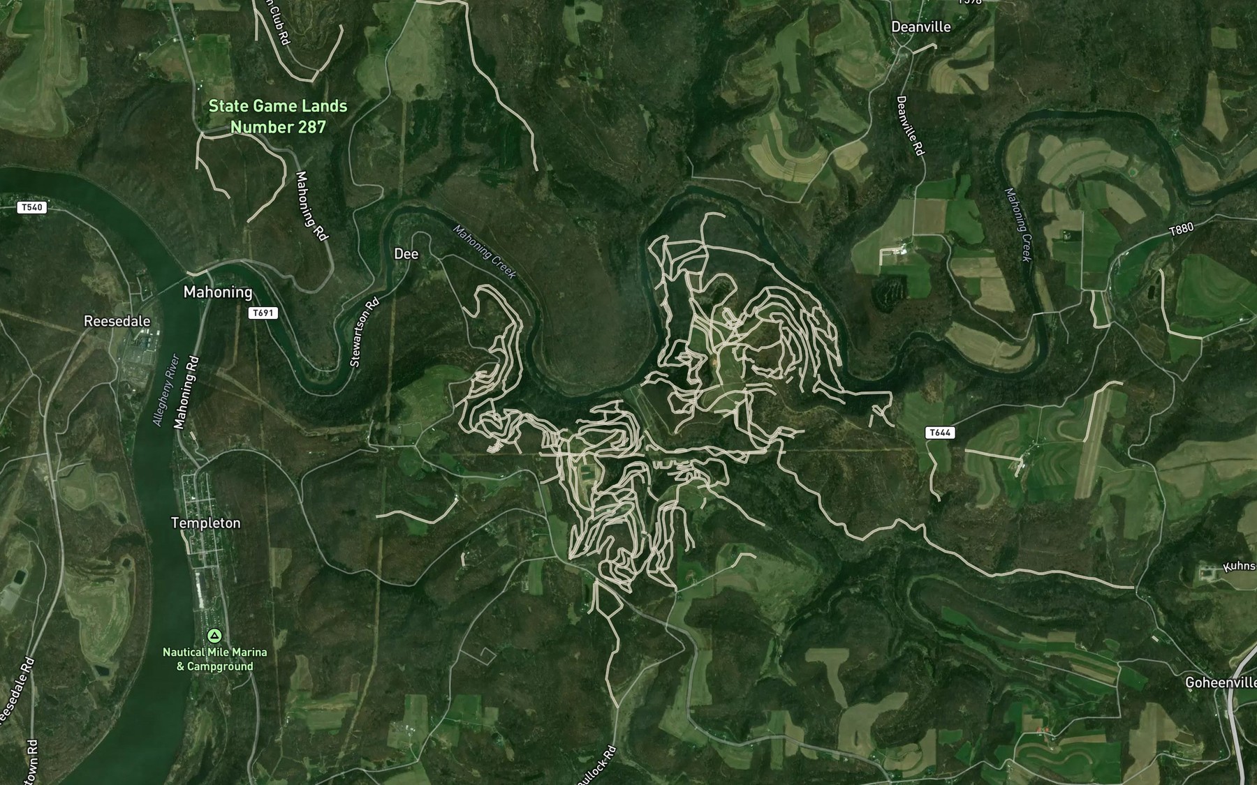 Satellite map of the Scrubgrass Creek