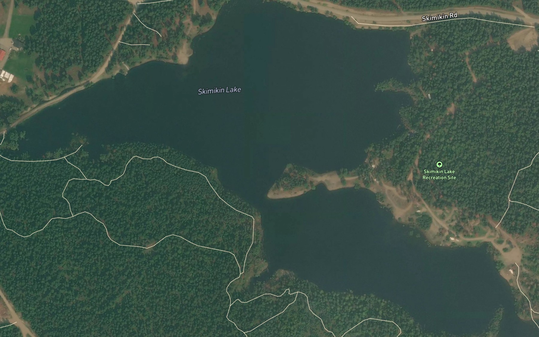 Satellite map of the Skimikin Lake