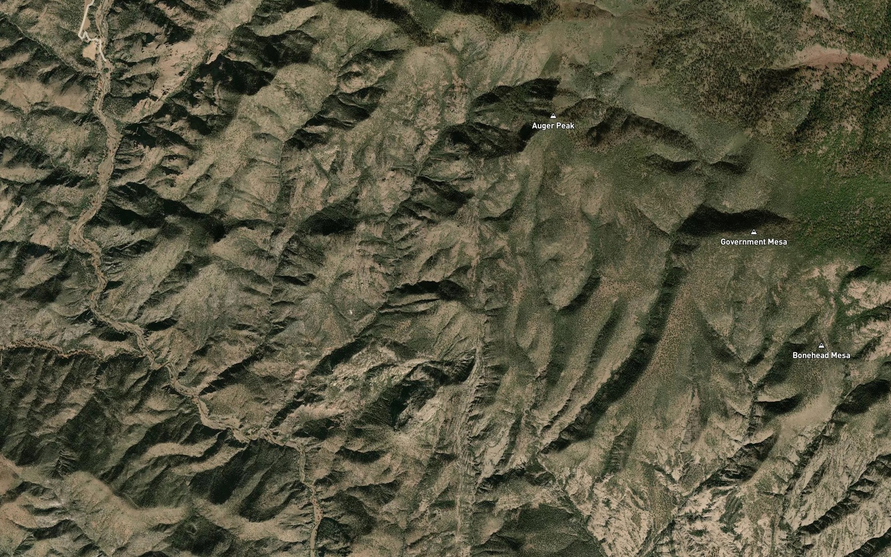 Satellite map of the Mangrum Spring