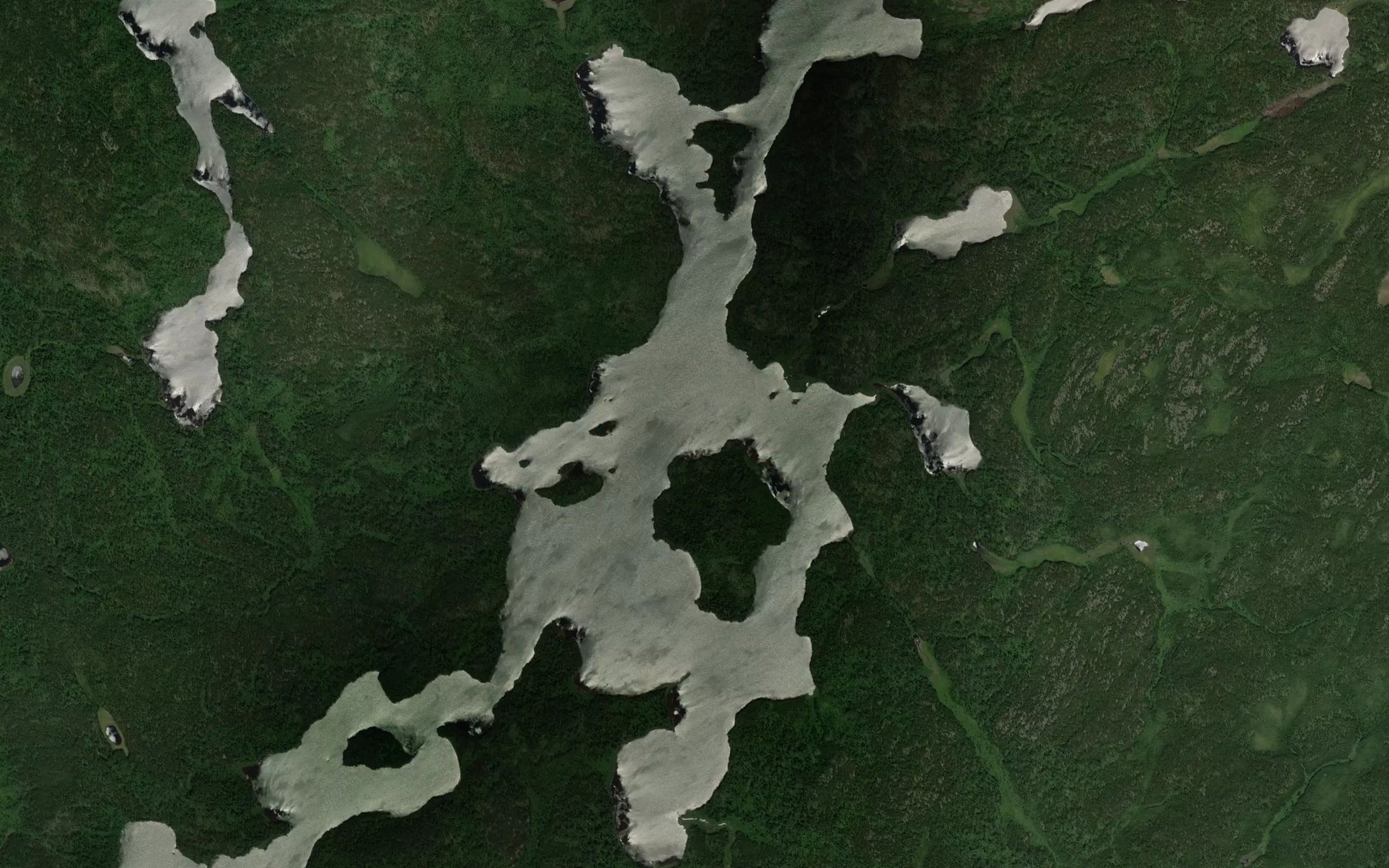 Satellite map of the Ragged Wood Lake