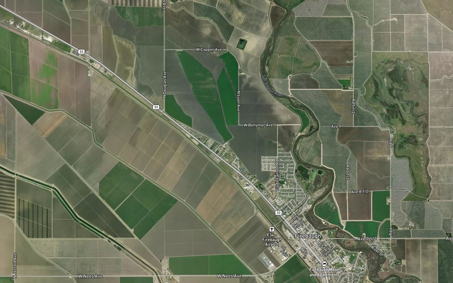 Satellite map of the Helm Canal