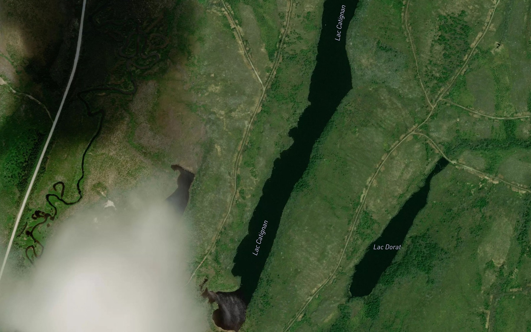 Satellite map of the Lac Catignan