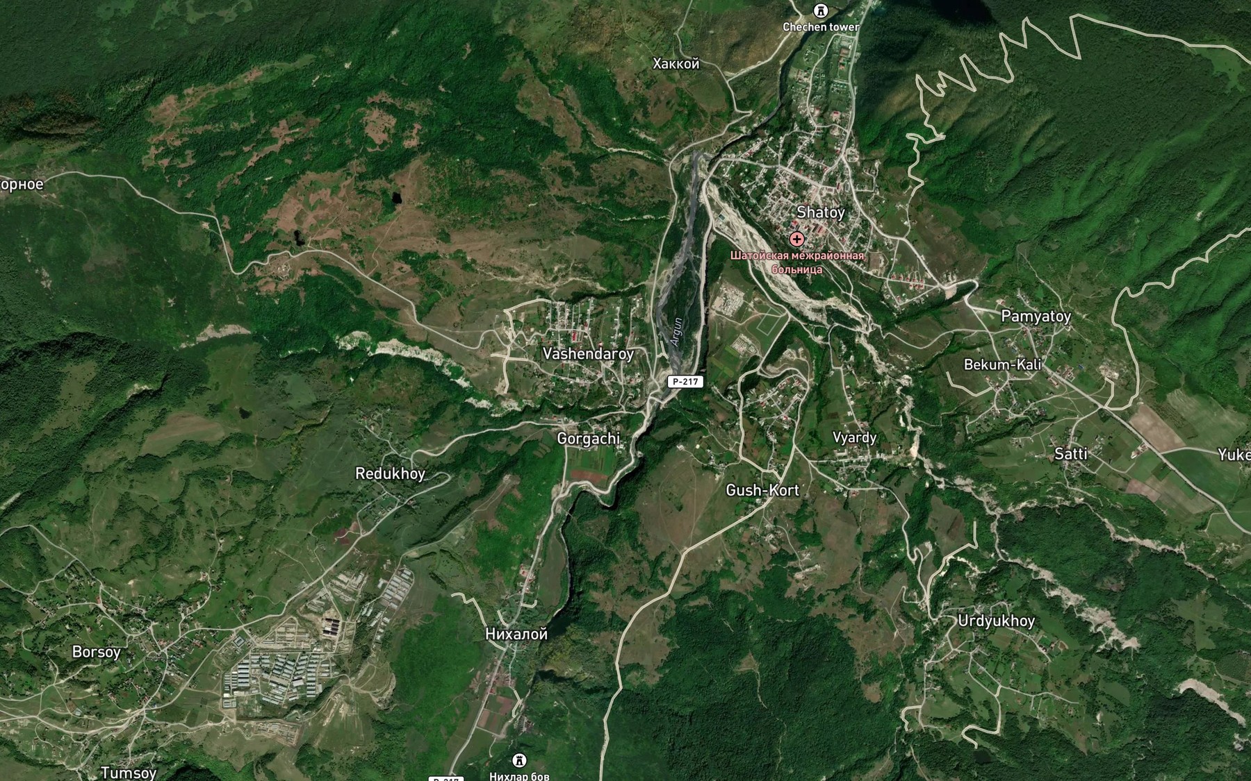 Satellite map of the Shad
