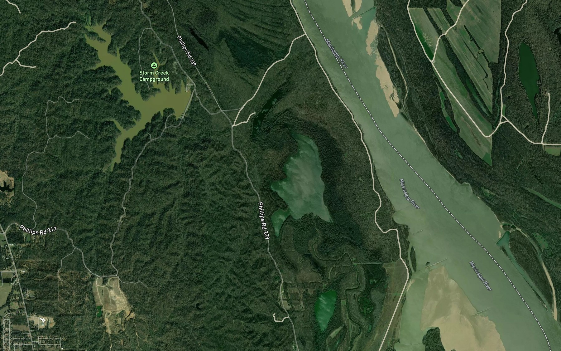 Satellite map of the Storm Creek