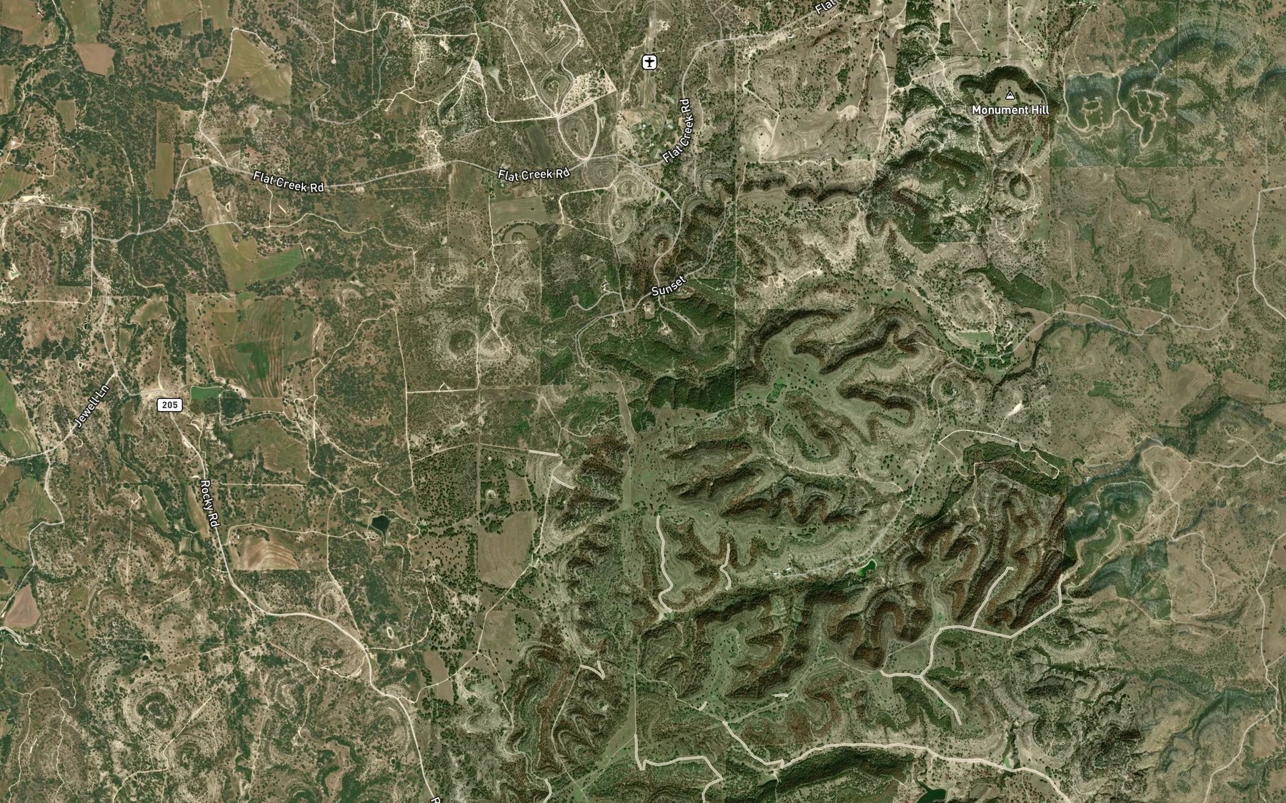 Satellite map of the Walnut Spring