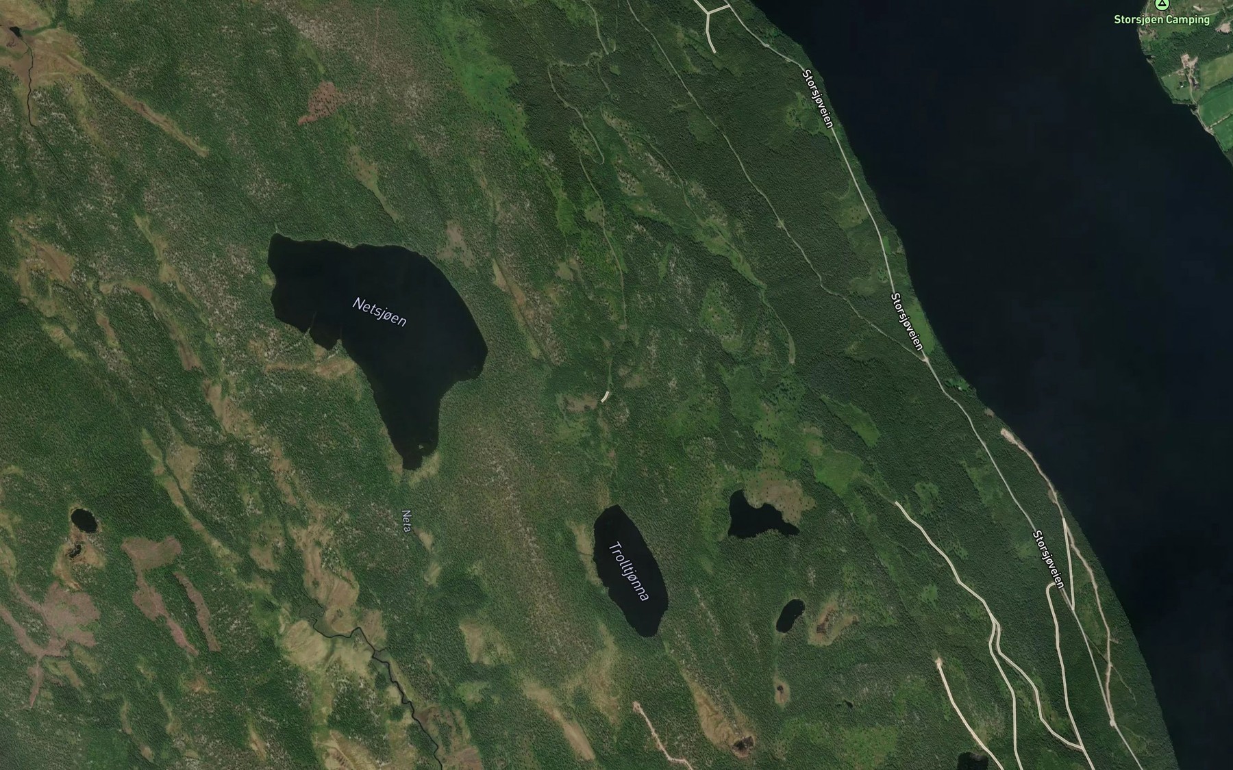 Satellite map of the Trolltjonnbekken