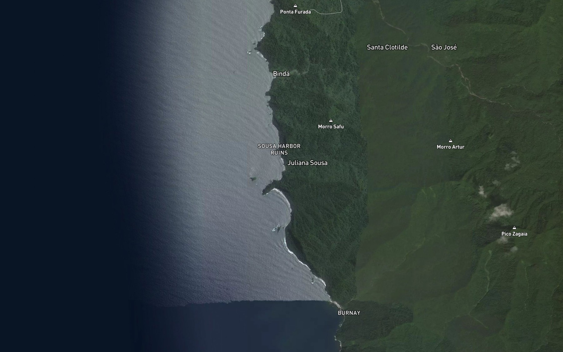 Satellite map of the Rio Joana de Sousa