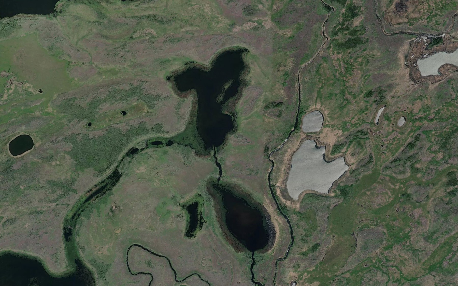 Satellite map of the Twin Lakes