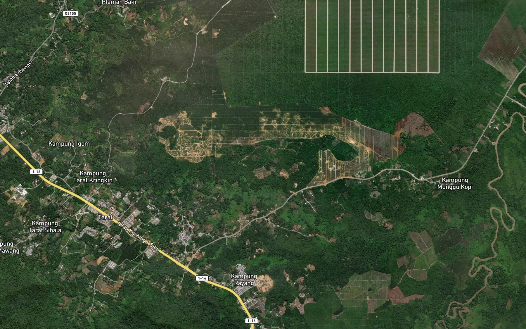Satellite map of the Sungai Rayang