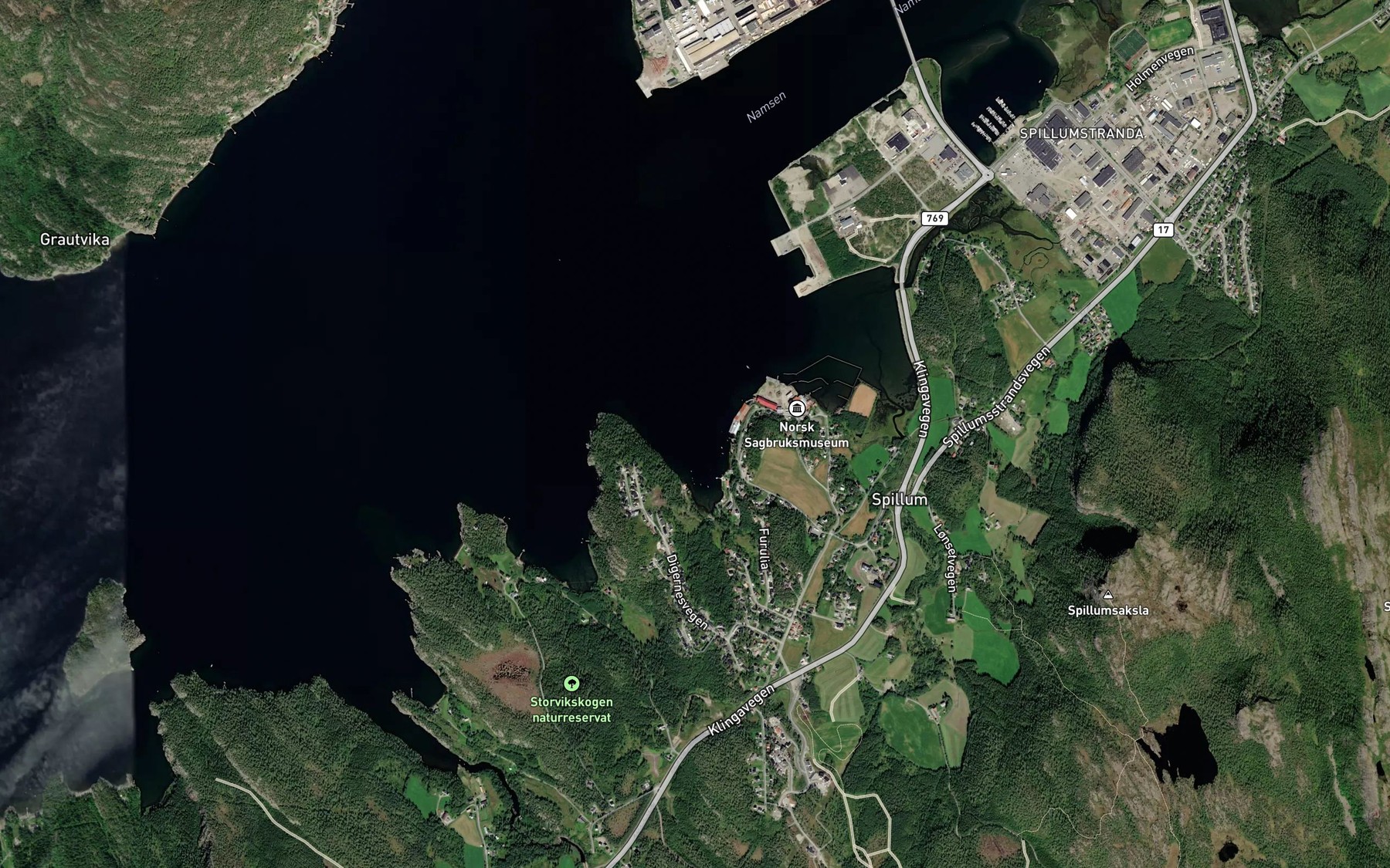 Satellite map of the Spillumvika