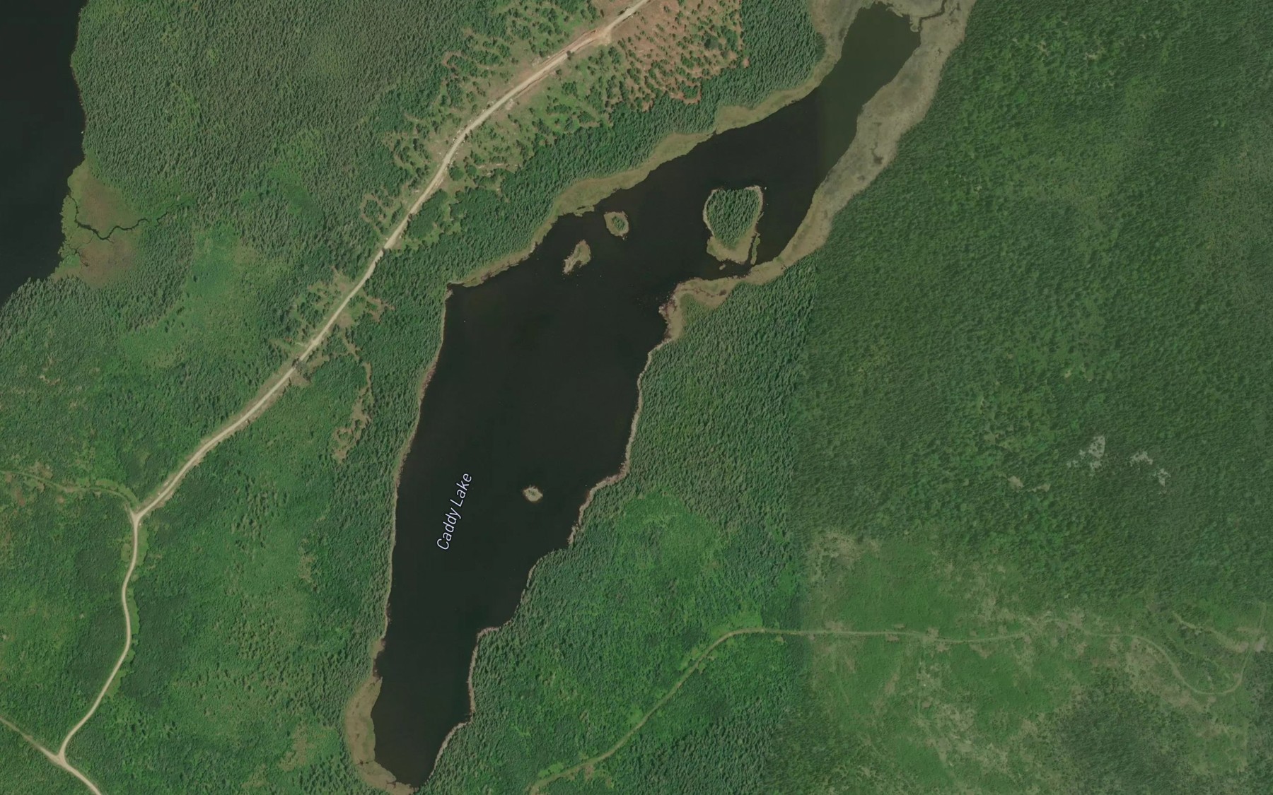 Satellite map of the Caddy Lake