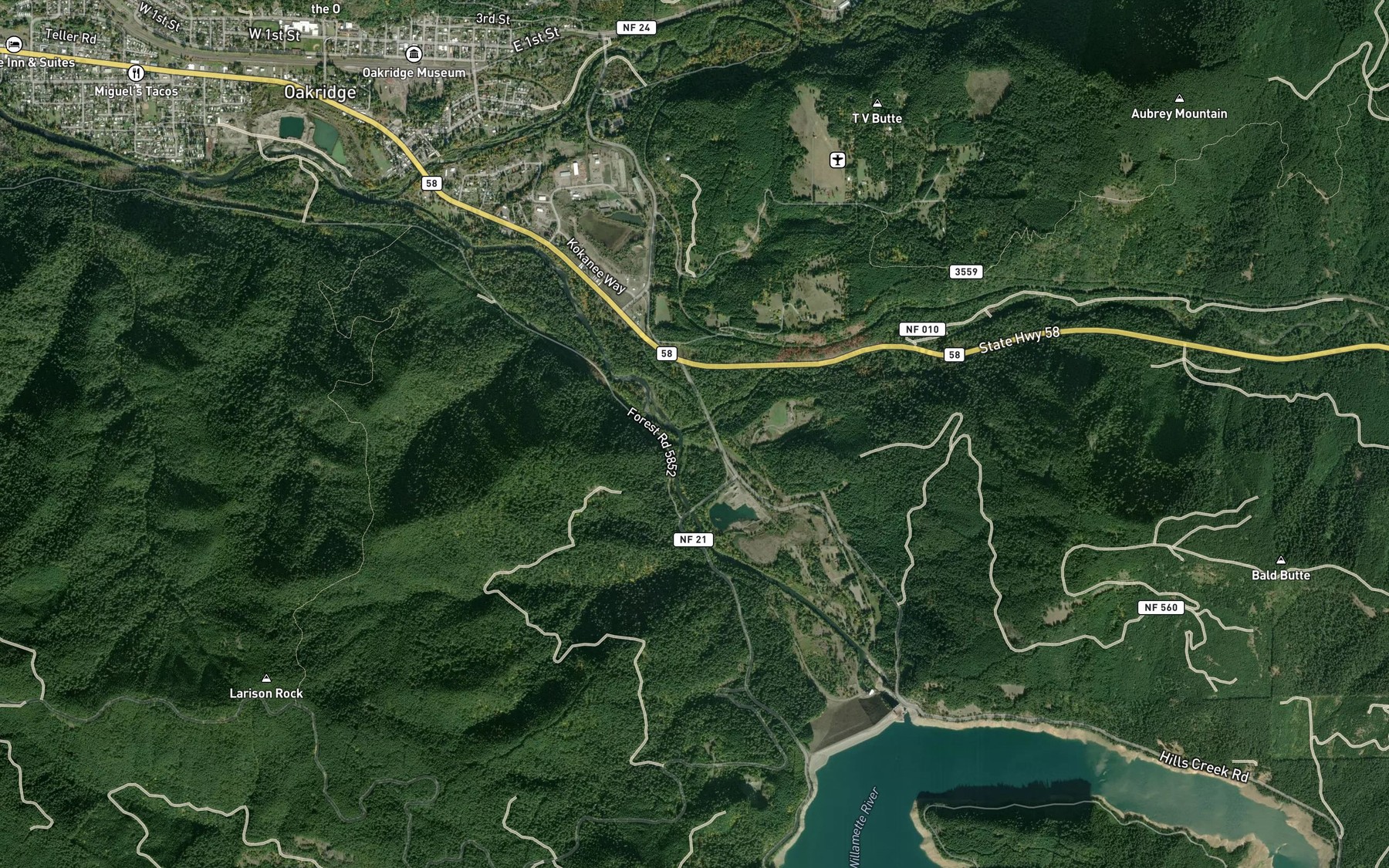 Satellite map of the Salt Creek